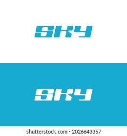 Wordmark Logo Sky. this logo focus on unique text or typography