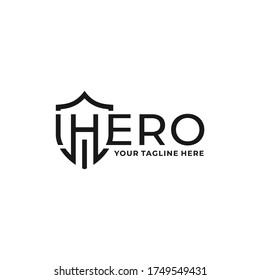 wordmark logo with symbol shield vector letter H