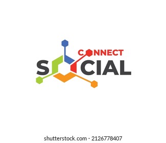 wordmark logo template of social connect	