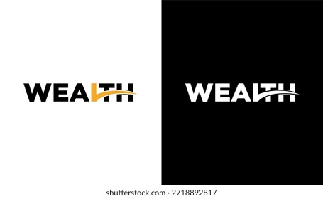 logotipo wordmark de riqueza e aumentar design
