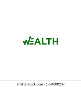 wordmark logo of wealth with the letter W as an increase