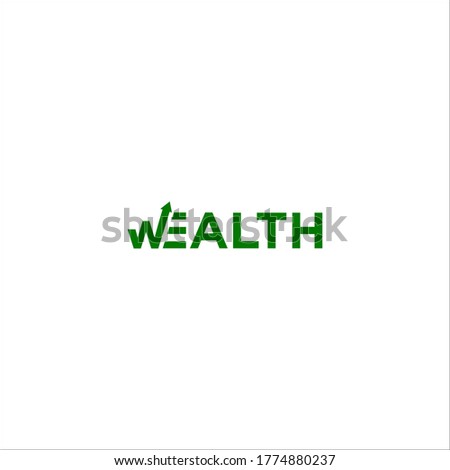 wordmark logo of wealth with the letter W as an increase