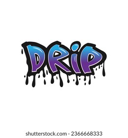 Wordmark logo, writing "drip" with drip effect, on white background, vector eps 10