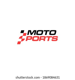 Wordmark-Motosport-Logo mit Rennen-Buchstaben S für Sport, Vektorsymbol auf weißem Hintergrund