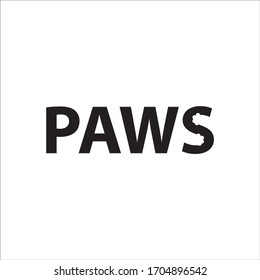 wordmark with negative space of 2 chubby paws