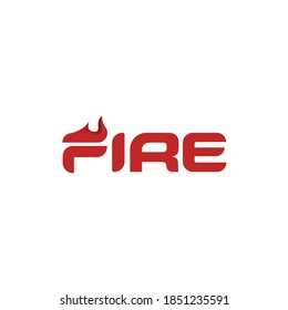 Wordmark red fire logo vector icon on white background