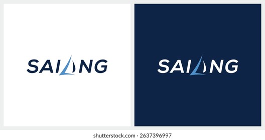 wordmark sailing logo design vector