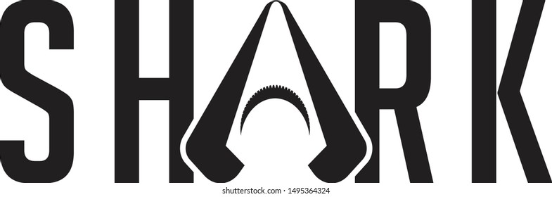 wordmark Shark  with icon shark in A