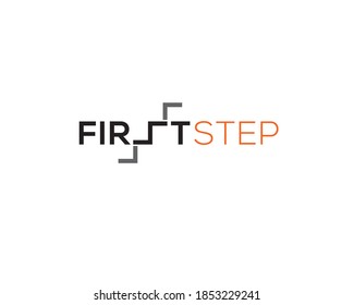 wordmark typography of first step with letter s as stair depth 