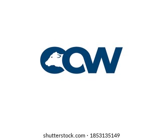 Wortmarke-Typografie-Logotyp der Kuh mit negativem Raumkopf
