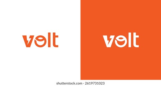Wordmark Volt Logo Design Vector