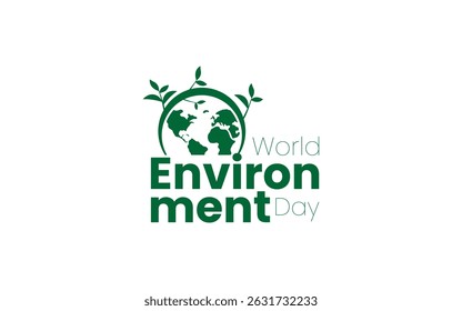 Wordmark World Environment Day, celebrated every year on June 5th. Poster Design The Earth Planet for World