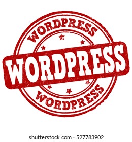 Wordpress grunge rubber stamp on white background, vector illustration