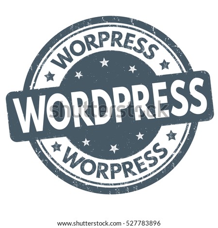Wordpress grunge rubber stamp on white background, vector illustration