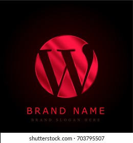 Wordpress Red Chromium Metallic Logo