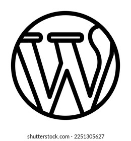 Diseño de iconos de línea de vector de Wordpress