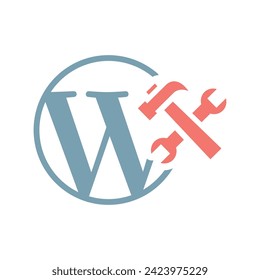 Wordpress Sitio Web Mantenimiento Icono De Color Plano Aislado En La Ilustración Del Vector De Fondo Blanco | Iconos de Seo