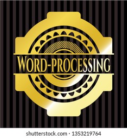Word-processing gold emblem or badge