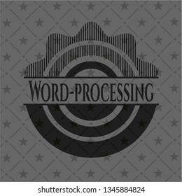 Word-processing retro style black emblem