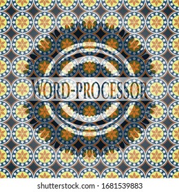 emblema arabesco del procesador de textos. decoración árabe.