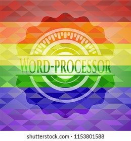 Word-processor lgbt colors emblem 