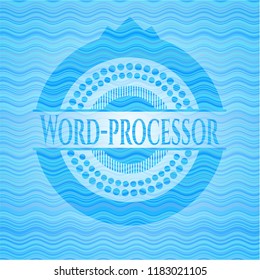 Word-processor water wave concept emblem background.