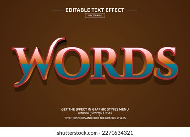Words 3D editable text effect template