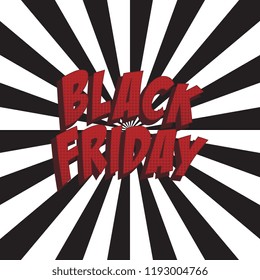words black friday in retro comic speech bubble on dark background