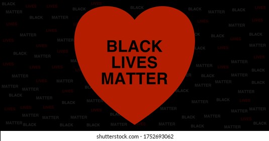 words black lives matter in a red heart against a black background