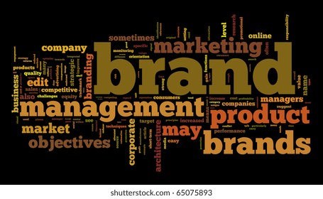 Words cloud with brand management related words