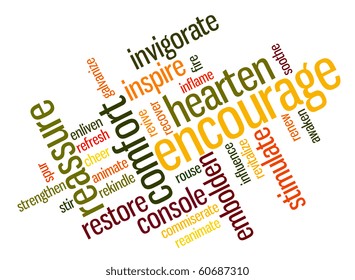 Words cloud with encouraging and inspirational words