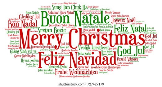 Words Cloud Merry Christmas All Languages Stock Vector (Royalty Free ...