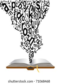 words coming from book