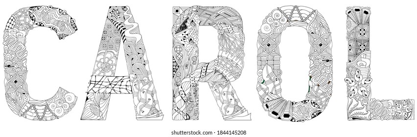 Día de las palabras. Objeto de zentángulo decorativo vectorial para colorear
