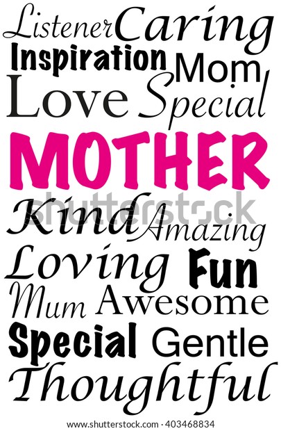 Download Words Describing How Special Mother Can Stock Vector ...