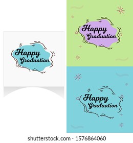 Words Design Art in Illustration. Happy Graduation Template Vector Artwork.