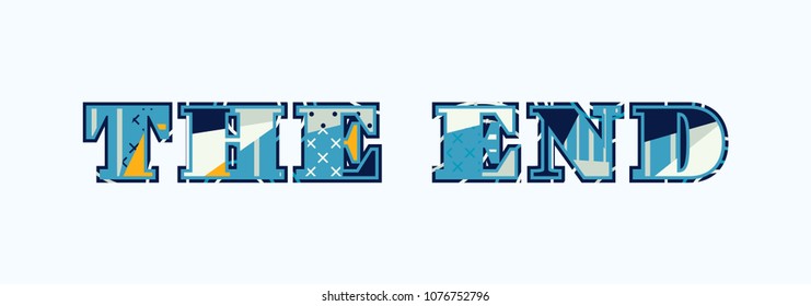 The words THE END concept written in colorful abstract typography. Vector EPS 10 available.