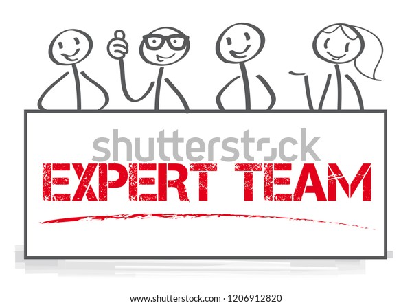 words-expert-team-holding-by-four-stock-vector-royalty-free-1206912820