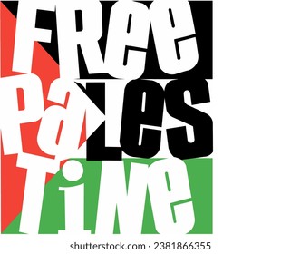 the words free Palestine, the Palestinian flag, suitable for use for t-shirt designs, editable vector illustrations