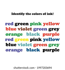 Words for fun. Identifying the colors of ink