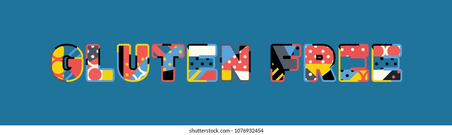The words GLUTEN FREE concept written in colorful abstract typography. Vector EPS 10 available.