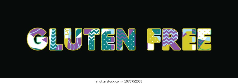 The words GLUTEN FREE concept written in colorful abstract typography. Vector EPS 10 available.