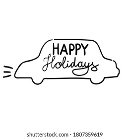 words happy holidays on the white background