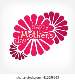 The words "Happy Mothers Day" against the background of three simple flowers