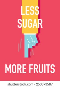 Words LESS SUGAR MORE FRUITS