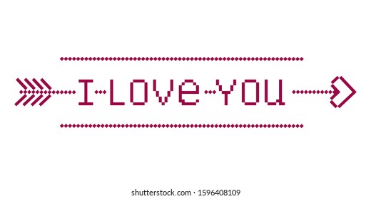 The words I love you with a heart for Valentine's Day