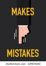 Words MAKES MISTAKES vector illustration