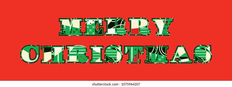 The words MERRY CHRISTMAS concept written in colorful abstract typography. Vector EPS 10 available.