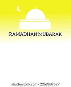Words month of Ramadan vector image of a mosque.