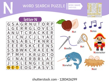 Words Puzzle Children Educational Game Learning Stock Vector Royalty Free 1283426299